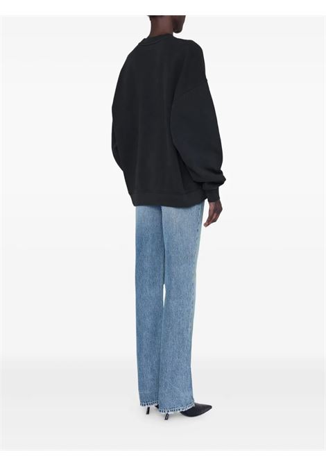 miles sweatshirt chenille signature woman black ANINE BING | A-08-11374BLK26